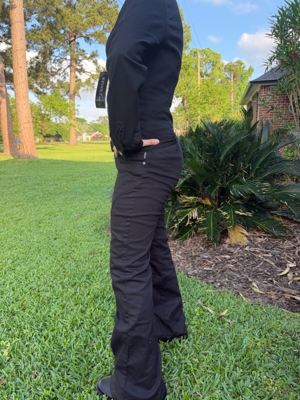 Vintage 90s Revolt Jeans Co Black Utility Jumpsuit Belted Stretch Coverall Small